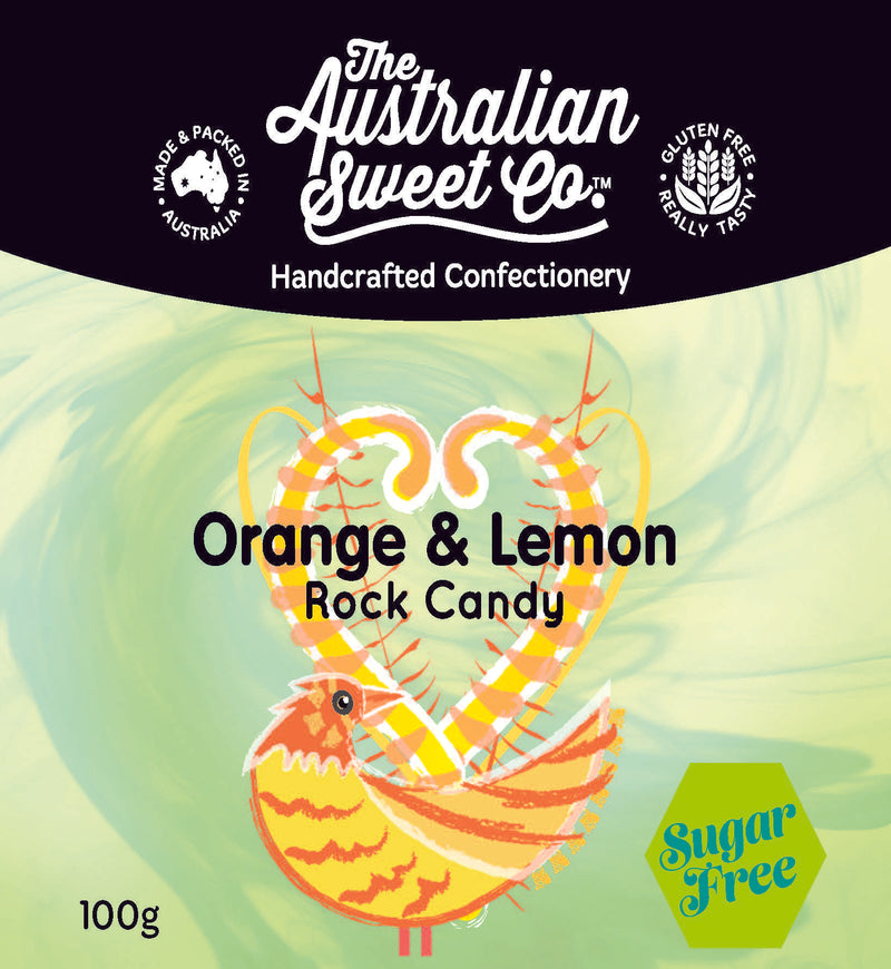 Orange & Lemon Sugarfree Rock Candy