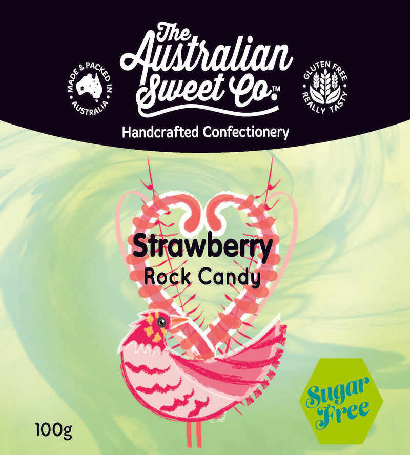 Strawberry Sugarfree rock candy